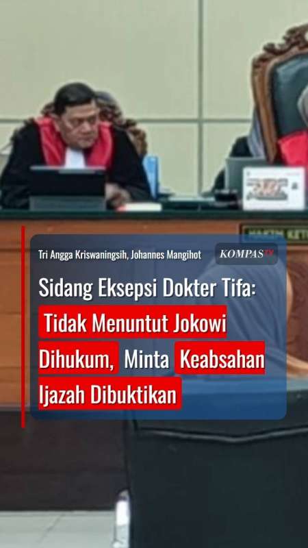 Eksepsi Dokter Tifa: Tidak Menuntut Jokowi Dihukum, Minta Keabsahan Ijazah Dibuktikan