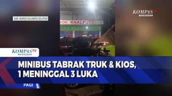 Minibus Hantam Truk Dan Kios Di Maros, Sopir Tewas Terjepit, Tiga Penumpang Terluka