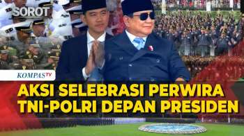 Depan Prabowo-Gibran! Aksi Kompak Selebrasi Gabungan Perwira TNI-Polri Di Istana