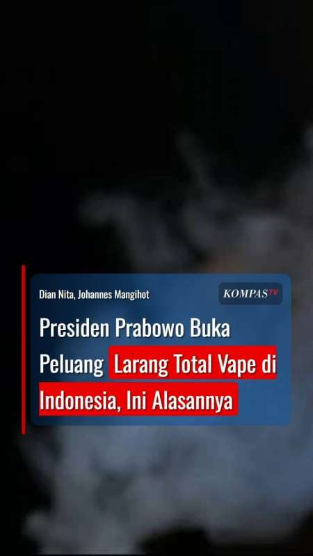 Presiden Prabowo Buka Peluang Larang Total Vape di Indonesia, Ini Alasannya