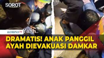 Dramatis! Momen Anak Panggil Sang Ayah Dievakuasi Damkar Terjebak Di Gorong-Gorong: Ayah Keluar