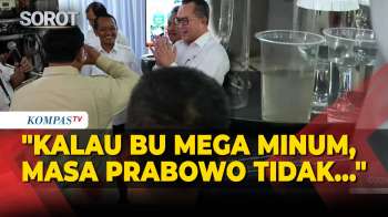 Presiden Prabowo Cicipi Air Olahan Banjir Peneliti BRIN: Bu Mega Minum, Masa Prabowo Tidak