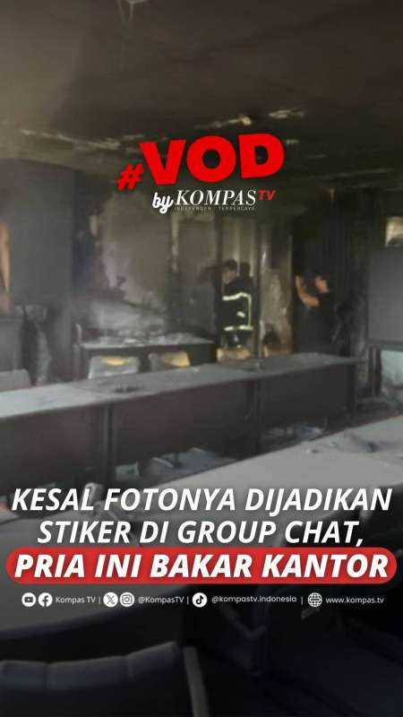 KESAL FOTONYA DIJADIKAN STIKER DI GROUP CHAT, PRIA INI BAKAR KANTOR