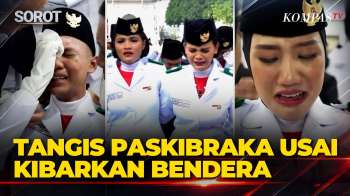 Pecah! Tangis Paskibraka usai Sukses Kibarkan Bendera Merah Putih Upacara HUT ke-81 RI di Istana