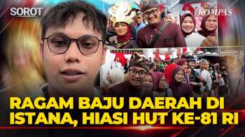 Ragam Baju Daerah Warga Hiasi HUT ke-81 RI di Istana hingga Antrean Jelang Upacara Penurunan Bendera