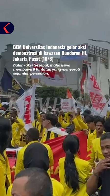 BEM Universitas Indonesia gelar aksi demonstrasi di kawasan Bundaran HI, Jakarta Pusat (