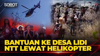 Polri Salurkan Bantuan ke Desa Lidi di NTT Lewat Helikopter