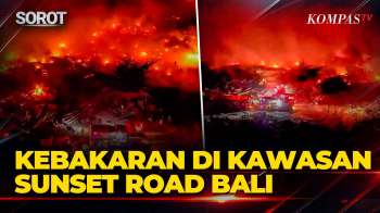 Gambar Udara Kebakaran di Kawasan Sunset Road Bali