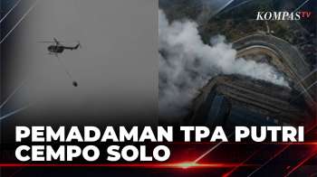 Petugas Terjunkan Helikopter Untuk Padamkan Api Di TPA Putri Cempo Solo | KOMPAS PETANG
