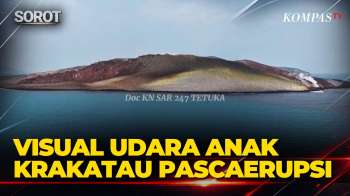 Terbaru! Visual Udara Gunung Anak Krakatau Pascaserupsi