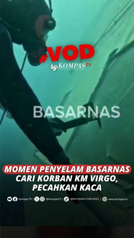 Momen Penyelam Basarnas Cari Korban KM Virgo Transport 8, Pecahkan Kaca Kapal