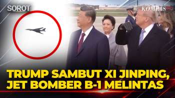Momen Langka! Trump Sambut Xi Jinping Tiba Di AS, Hingga Flyover Jet Bomber B-1