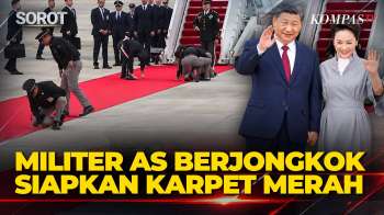 Saat Militer AS Sampai Berjongkok Siapkan Karpet Merah Sambut Xi Jinping