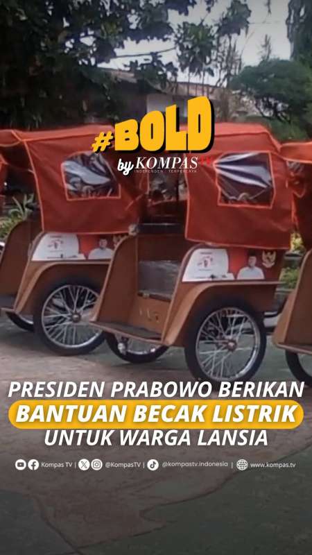 Bantu Pengayuh Becak Lansia, Presiden Prabowo Salurkan 120 Unit Becak Listrik di Cianjur