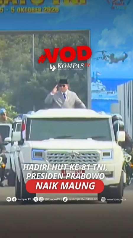 Hadiri HUT ke-81 TNI, Presiden Prabowo  Naik kendaraan taktis (Rantis) Maung.
