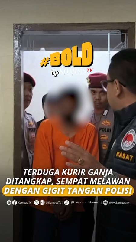 TERDUGA KURIR GANJA DITANGKAP, SEMPAT MELAWAN DENGAN GIGIT TANGAN POLISI