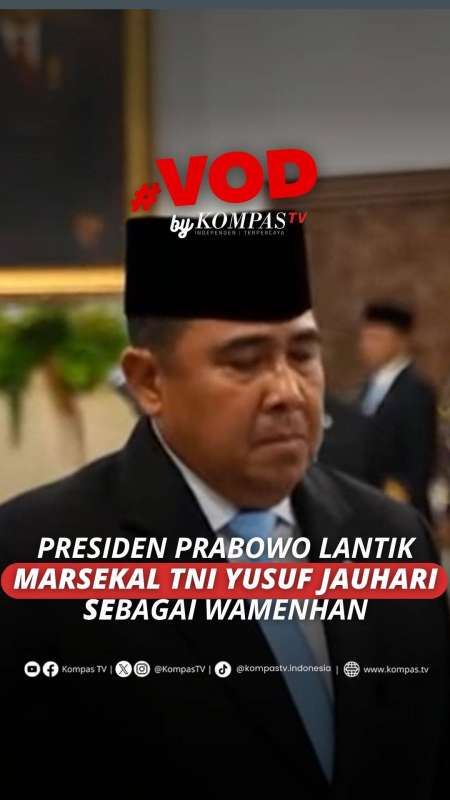 Presiden Prabowo Lantik Marsekal TNI Yusuf Jauhari Sebagai Wamenhan Bidang Logistik 