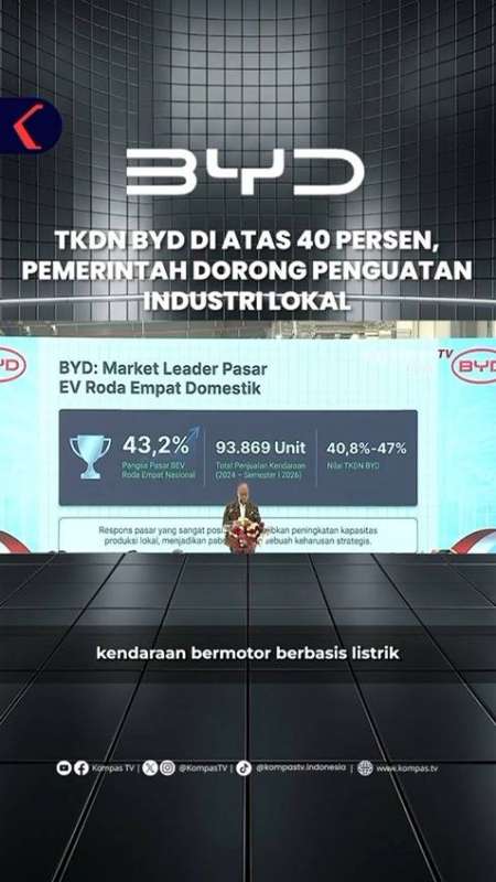 TKDN BYD DI ATAS 40 PERSEN, PEMERINTAH DORONG PENGUATAN INDUSTRI LOKAL