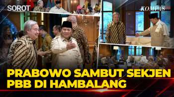 Kenakan Batik! Sekjen PBB Antonio Disambut Prabowo Di Hambalang