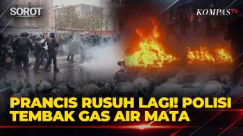 Prancis Mencekam! Aksi Demo Kembali Rusuh: Jalanan Dibakar, Polisi Antihuru-Hara Lempar Gas Air Mata