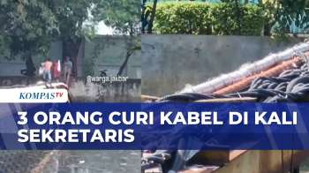 3 Pria Kepergok Warga Saat Curi Kabel Di Kali Sekretaris | BORGOL