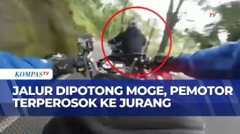 Jalur Dipotong Moge, Pemotor Hilang Kendali dan Terperosok ke Jurang | BU