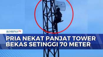 Nekat! Pria Panjat Tower Bekas Setinggi 70 Meter Sambil Minum Miras, Warga Heboh | BERUT
