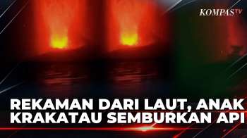 MENCEKAM! Rekaman Amatir Dari Tengah Laut, Anak Krakatau Semburkan Api Panas | BERUT