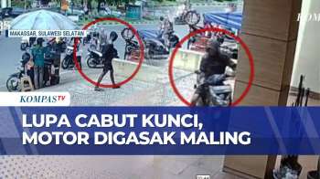 CCTV Rekam Aksi Curanmor Di Makassar, Pelaku Gasak Motor Ibu-Ibu Jemput Anak Sekolah