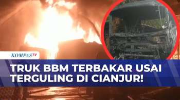 Mobil Tangki BBM Terbakar Hebat di Cianjur, Pos Polisi Ikut Hangus | BERUT