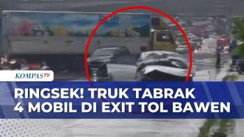 Ringsek! Truk Tabrak 4 Kendaraan di Exit Tol Bawen, Diduga Akibat Rem Blong | BERUT