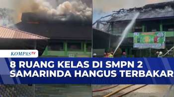 Diduga Korsleting, 8 Ruang Kelas Di SMPN 2 Samarinda Hangus Terbakar