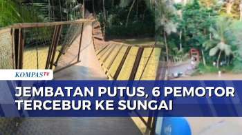 Jembatan Putus di Sukabumi, 6 Pemotor Tercebur ke Sungai saat Melintas | BERUT