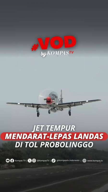 Momen Jet Tempur F-16 Dan Super Tucano Milik TNI AU Uji Coba Pendaratan Di Tol Probolinggo