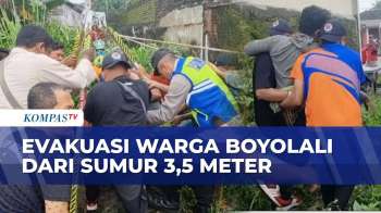 Proses Evakuasi Pria Asal Boyolali Terperosok Sumur Sedalam 3,5 Meter Saat Cari Rumput