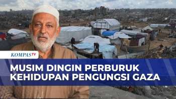 Di Tengah Hujan & Angin Dingin, Ribuan Warga Gaza Bertahan Dalam Hunian Darurat