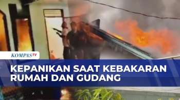 Aksi Warga Mandailing Natal Berusaha Padamkan Kebakaran Rumah & Gudang Minyak Goreng