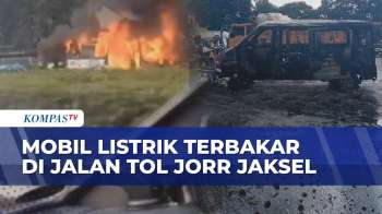 Mobil Listrik Ludes Terbakar Di Tol JORR Jakarta Selatan, Muncul Percikan Api Dari Jok,