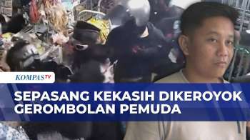 Rekaman CCTV Sepasang Kekasih Di Jember Diserang Rombongan Konvoi Motor