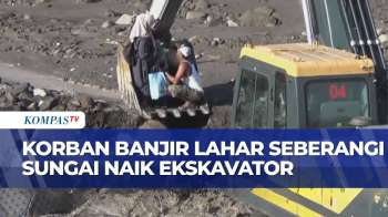 Banjir Lahar Dingin Semeru Rusak Akses Jalan, Warga Lumajang Terpaksa Naik Alat Berat