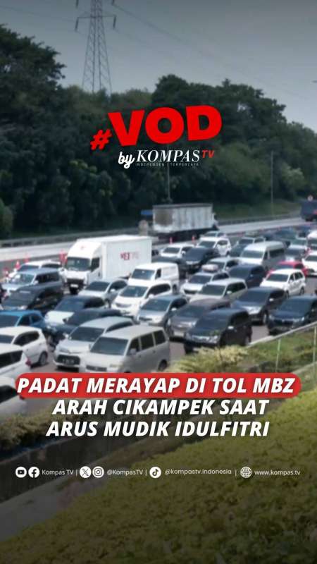 PADAT MERAYAP DI TOL MBZ ARAH CIKAMPEK JELANG PUNCAK ARUS MUDIK IDULFITRI