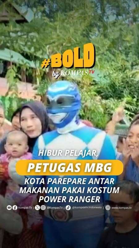 HIBUR PELAJAR, PETUGAS MBG KOTA PAREPARE ANTAR MAKANAN PAKAI KOSTUM POWER RANGER