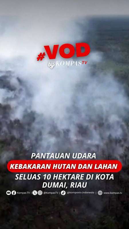 PANTAUAN UDARA KEBAKARAN HUTAN DAN LAHAN SELUAS 10 HEKTARE DI KOTA DUMAI, RIAU