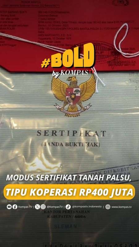 MODUS SERTIFIKAT TANAH PALSU, TIPU KOPERASI RP400 JUTA