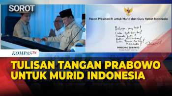 Tulisan Tangan Prabowo untuk Murid Indonesia Saat Luncurkan Program Smartboard