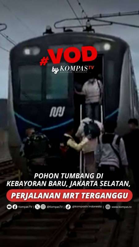 POHON TUMBANG DI KEBAYORAN BARU, JAKARTA SELATAN, PERJALANAN MRT TERGANGGU