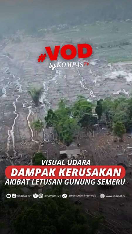VISUAL UDARA DAMPAK KERUSAKAN AKIBAT LETUSAN GUNUNG SEMERU
