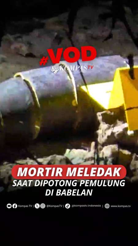MORTIR MELEDAK SAAT DIPOTONG PEMULUNG DI BABELAN