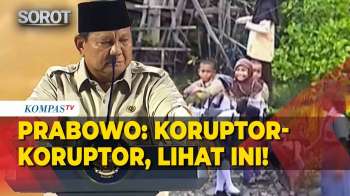 Prabowo Tayangkan Video Anak Sekolah Seberangi Sungai: Koruptor, Lihat Ini!