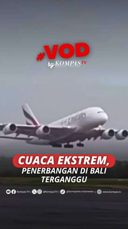 CUACA EKSTREM, PENERBANGAN DI BALI TERGANGGU